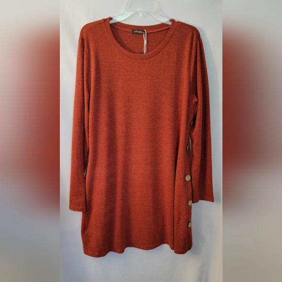 OfeeFan Burnt Orange Tunic Dress Size XL - Picture 1 of 10